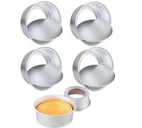 XZJMY Lot de 5 moules à gâteau ronds en aluminium anti-adhésif avec fond amovible, mini moule à gâteau rond en aluminium, utilisé pour les réunions de famille pour cuire des mini gâteaux, pizzas,