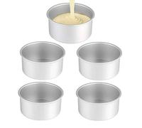 XZJMY Lot de 5 moules à gâteau ronds en aluminium de 12,7 cm, utilisés pour les réunions de famille pour cuire des mini gâteaux, pizzas, quiches