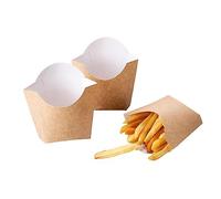 XZJMY Lot de 60 boîtes à frites jetables en carton de 141,7 g, pour frites, petits boîtes à emporter en papier kraft pour mariage, anniversaire, carnaval (marron)