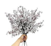 XZJMY Lot de 8 fleurs artificielles gypsophiles en soie au toucher réaliste, bouquets de décoration avec tiges pour bricolage, fête de mariage, arrangement floral, décoration de ferme (argent)