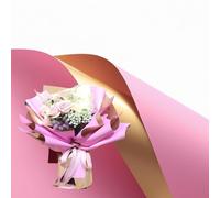 XZJMY Papier cadeau double face imperméable pour bouquet de fleuriste - Fournitures pour bouquet de fleuriste - Fournitures pour emballage cadeau de mariage, anniversaire, 58 x 58 cm (rose rouge, 20)