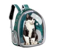 XZKING Sac à dos de transport pour chat - Sac à bulles transparent - Sac à dos de randonnée pour chiens et chats - Approuvé par les compagnies aériennes - Utilisation en extérieur - Vert