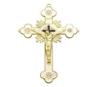 Xzmzbxzb Crucifix en métal émaillé pour croix religieuse catholique prière bénédiction croix en métal décoration murale