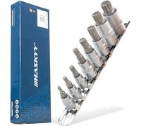 XZN Jeu de douilles à embouts 8 pièces M4 M5 M6 M8 M10 M12 M14 M16 1/2 3/8 1/4 Avec denture multiple Douilles à plusieurs dents acier au chrome-molybdène