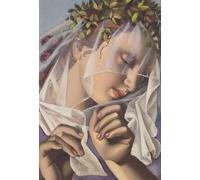 XZSFD NBGEA Affiche abstraite de Tamara De Lempicka Art mural abstrait《La couronne de fleurs》par Tamara De Lempicka Peinture sur toile de figure pour décoration intérieure 50x70cm Non encadrée