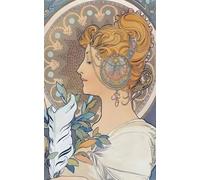 XZSFD NBGEA Affiche d’Alphonse Mucha Image murale vintage en couleur, « Zodiac-Feather » par Alphonse Mucha Impression Figure Canvas Peinture sur toile pour la maison 50x80cm Non encadrée