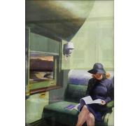 XZSFD NBGEA Affiche d’Edward Hopper Tableau sur toile de figure《Lecteur dans un wagon de chemin de fer》D’Edward Hopper Wall Art Collection Gravures pour la décoration intérieure 40x60cm non encadré