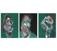 XZSFD NBGEA Affiche de Francis Bacon Illustration abstraite murale《Tête d’Isabel Rawsthorne et George Dyer》par Francis Bacon Estampes et toile pour la décoration intérieure 30x40cmx3 Sans cadre