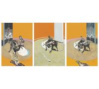 XZSFD NBGEA Affiche de Francis Bacon Illustration murale abstraite en couleur《Miroir de taureau》 par Francis Bacon Figures Prints Peinture sur toile pour la maison 30x40cmx3 Non encadré