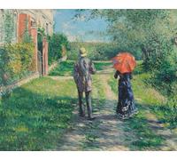XZSFD NBGEA Affiche de Gustave Caillebotte Peinture vintage sur toile《Sentier en montée》De Gustave Caillebotte Art mural Paysage pour cadeaux de décoration intérieure 50x40cm Non encadré