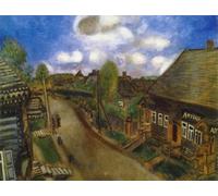 XZSFD NBGEA Affiche de Marc Chagall Illustration murale abstraite 《 Pharmacies à Vitebsk » par Marc Chagall Estampes Peinture sur toile de paysage pour la décoration intérieure 40x50cm Non encadrée