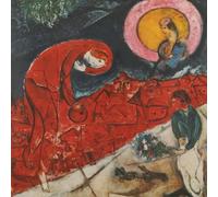 XZSFD NBGEA Affiche de Marc Chagall Tableau mural abstrait《Le Village Rouge》 par Marc Chagall Peinture de paysage en couleur sur toile pour la décoration intérieure 40x40cm non encadrée