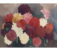 XZSFD NBGEA Affiche de Marie Laurencin Illustration murale abstraite 《Chrysanthemum》 par Marie Laurencin Estampes Still Life Canvas Peinture sur toile pour la déco intérieure 40x50cm Non encadrée
