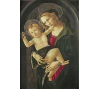 XZSFD NBGEA Affiche de Sandro Botticelli Œuvre murale rétro《La Vierge à l’Enfant》 par Sandro Botticelli Estampes Peinture sur toile de figure pour la déco intérieure 40x60cm Non encadrée