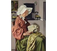 XZSFD NBGEA Affiche murale abstraite de Tamara De Lempick《Femme en lecture》par Tamara De Lempicka Portrait Peinture sur toile pour la décoration intérieure 50x70cm Non encadrée