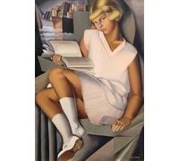 XZSFD NBGEA Affiche murale abstraite de Tamara De Lempick《Petite fille en rose》 par Tamara De Lempicka Portrait de peinture sur toile pour la déco intérieure 50x70cm Non encadré