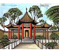 XZSFD NBGEA Bernard Buffet Affiche Impressions En Couleur Abstrait Art Mural Paysage Image《La Grande Mosquée》Bernard Buffet Peinture Sur Toile Pour Décoration Intérieure 70x50cm Non Encadré