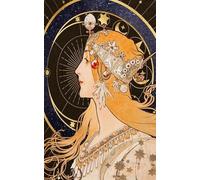 XZSFD NBGEA Célèbre affiche Alphonse Mucha Picture Vintage Wall Art Pictures《Zodiac》 par Alphonse Mucha Peinture sur toile de figure pour la déco intérieure 50x80cm Non encadrée