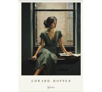 XZSFD NBGEA Célèbre Edward Hopper Affiche et impressions Art mural moderne Tableau Fenêtre Femme Edward Hopper Personnes Peinture sur toile pour la décoration intérieure 50x70cm Sans cadre