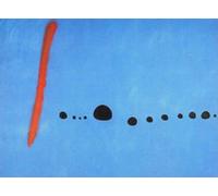 XZSFD NBGEA célèbre Joan Miro affiche Impressions en couleur Abstrait Photo d’art mural《Bleu et rouge》Joan Miro Points Peinture sur toile pour la décoration intérieure 50x70cm Non encadré