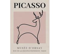 XZSFD NBGEA célèbre Pablo Picasso Affiche Animale Impressions Couleur Abstrait Art Mural Image《Le Cerf》Pablo Picasso Peinture Sur Toile Pour Décoration Intérieure 40x60cm Non encadré