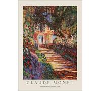 XZSFD NBGEA Claude Monet Affiche et Impressions Vintage Wall Art Photo Couleur《Jardin Pathat Giverny》Peinture Sur Toile Paysage Pour Décoration Intérieure 40x60cm Non encadré