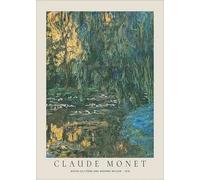 XZSFD NBGEA Claude Monet Affiche Impressions En Couleur Photo D’art Mural Vintage《Étang De Nénuphars Et Saule Pleureur》Peinture Sur Toile De Paysage Pour Décoration Intérieure 40x60cm Non Encadré