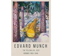 XZSFD NBGEA Edvard Munch Affiche Impressions En Couleur Abstrait Photo D’art Mural《La Bûche Jaune》Edvard Munch Paysage Peinture Sur Toile Pour Décoration Intérieure 40x60cm Non Cadre