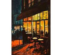 XZSFD NBGEA Figurines d’affiche style Edward Hopper Peinture moderne sur toile《Nighthawks》D’Edward Hopper Art mural Collection Estampes pour la décoration intérieure 40x60cm non encadré