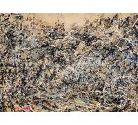 XZSFD NBGEA Jackson Pollock affiche couleurs impressions abstraites Wall Art Photo 《Numéro 1A 1948》Jackson Pollock Peinture sur toile pour la décoration intérieure 50x80cm Non encadré
