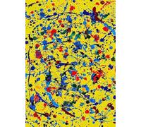 XZSFD NBGEA Jackson Pollock Affiche Impressions en couleur Abstrait Art mural Image Jaune Composition Jackson Pollock Peinture sur toile pour la décoration intérieure 50x80cm Non encadré