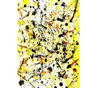 XZSFD NBGEA Jackson Pollock Affiche Impressions en couleur Abstrait Art mural Image Jaune Composition Jackson Pollock Peinture sur toile pour la décoration intérieure 50x80cm Non encadré