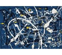 XZSFD NBGEA Jackson Pollock Affiche Impressions en couleur Abstrait Art mural Photo Bleu Composition Jackson Pollock Peinture sur toile pour la décoration intérieure 50x80cm Non encadré