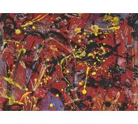 XZSFD NBGEA Jackson Pollock Affiche Impressions en couleur Abstrait Art mural Photo Noir Rouge Composition Jackson Pollock Peinture sur toile pour la décoration intérieure 50x80cm Non encadré