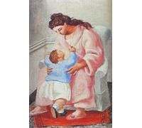 XZSFD NBGEA Pablo Picasso Affiche Couleur Personnes Impressions《Mère et Enfant》Image d’art mural abstrait par Pablo Picasso Peinture sur toile pour la décoration intérieure 50x80cm Sans cadre