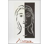 XZSFD NBGEA Pablo Picasso Affiche Impressions En Couleur Abstrait Photo D’art Mural《Portrait De Croquis De Femme》Pablo Picasso Peinture Sur Toile Pour Décoration Intérieure 40x60cm Non Encadré
