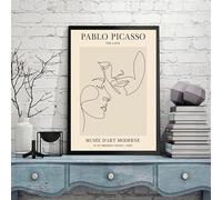 XZSFD NBGEA Pablo Picasso Personnes Affiche Impressions Couleur Abstrait Ligne Murale Art Image《L’Amour》Pablo Picasso Peinture Sur Toile Pour Décoration Intérieure 40x60cm Non Cadre