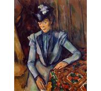 XZSFD NBGEA Paul Cézanne Affiche Personnes Impressions Et Art Mural《Femme En Bleu Madame Cézanne》Tableau Paul Cézanne Peinture Sur Toile Pour Décoration Intérieure 50x70cm Non Encadré