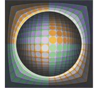 XZSFD NBGEA Victor Vasarely Vision Affiche Impressions Couleur Abstrait Art Mural Image《Sphérique》Victor Vasarely Peinture Sur Toile Pour Décoration Intérieure 40x40cm Non Encadré