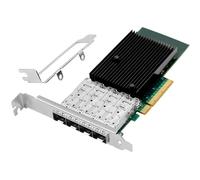 XZSNET Carte réseau 10G avec puce Intel XL710-BM1, carte réseau PCI-E 10 Go comparée à Intel X710-DA4, adaptateur Ethernet PCI Express X8 Quad SFP+ Port compatible Windows/Windows