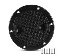 Xztrdi Trappe d'inspection noire ronde antidérapante prête à l'emploi - Tailles 20,3 cm avec couvercle amovible - Visserie en plastique ABS pour kayak, yacht, accessoires marins en noir