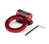 XZXCVN Anneau Rond Adhésif Décoratif Auto, Crochet Remorque Universel, Plastique ABS Noir - Installation Facile, Design Élégant, Décoration de Voiture (Rouge)