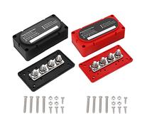XZXCVN Bloc de Distribution d’Énergie 2pcs, 4 Bornes, 300A, 12-48V, Bus Bar Batterie Universel - Design Modulaire, Fenêtres Amovibles, pour Voiture, Bateau, Camping - Car