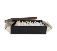 XZXCVN Boîte de Rangement pour Cartes de Visite, Organiseur avec Grande Capacité, Noir - Couvercle Transparent Anti - Poussière, Idéal pour Bureau et Usage Professionnel