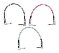 XZXCVN Câbles Pour Pédales Effet Guitare, Lot De 3, 32x1,5x0,47cm, Câble Tressé Multicolore - Haute Qualité Conductrice, Réduction Du Bruit, Usage Professionnel