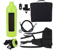 XZXCVN Cylindre d'Oxygène Portable de Plongée 1L, Respirateur en Aluminium 6061 Résistant à la Corrosion - Capacité Élevée, Valve de Dégagement Facile, Usage Professionnel et Loisirs (Verte)