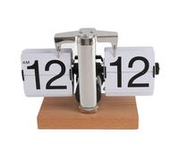 XZXCVN Horloge Mécanique à Chiffres Géants, Horloge de Bureau Rétro 12 Heures Bleu, Design Minimaliste - Mécanisme Automatique à Basculement, Décoration Vintage pour Maison et Bureau (Page Blanche)