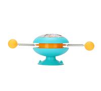 XZXCVN Jouet Chat Interactif à Ressort avec Hélice et Herbe à Chat, Jouet Tourniquet en ABS Vert - Système de Gravité, Ventouse Puissante, Ludique pour Chats Actifs (Bleue)