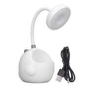 XZXCVN Lampe de Bureau LED Mignonne avec Support Stylo, Flexible 360°, Rechargeable USB, Design Dinosaure - Économie d'Espace, Lumière Confortable, Idéale Étudiants et Bureaux (Blanche)
