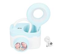 XZXCVN Lampe de Bureau Multifonctionnelle, Forme Appareil Photo Compact, LED Lumière Douce, Charge USB, Veilleuse pour Lecture - Éclairage Uniforme, Réglage Luminosité Tactile, Design (Bleue)